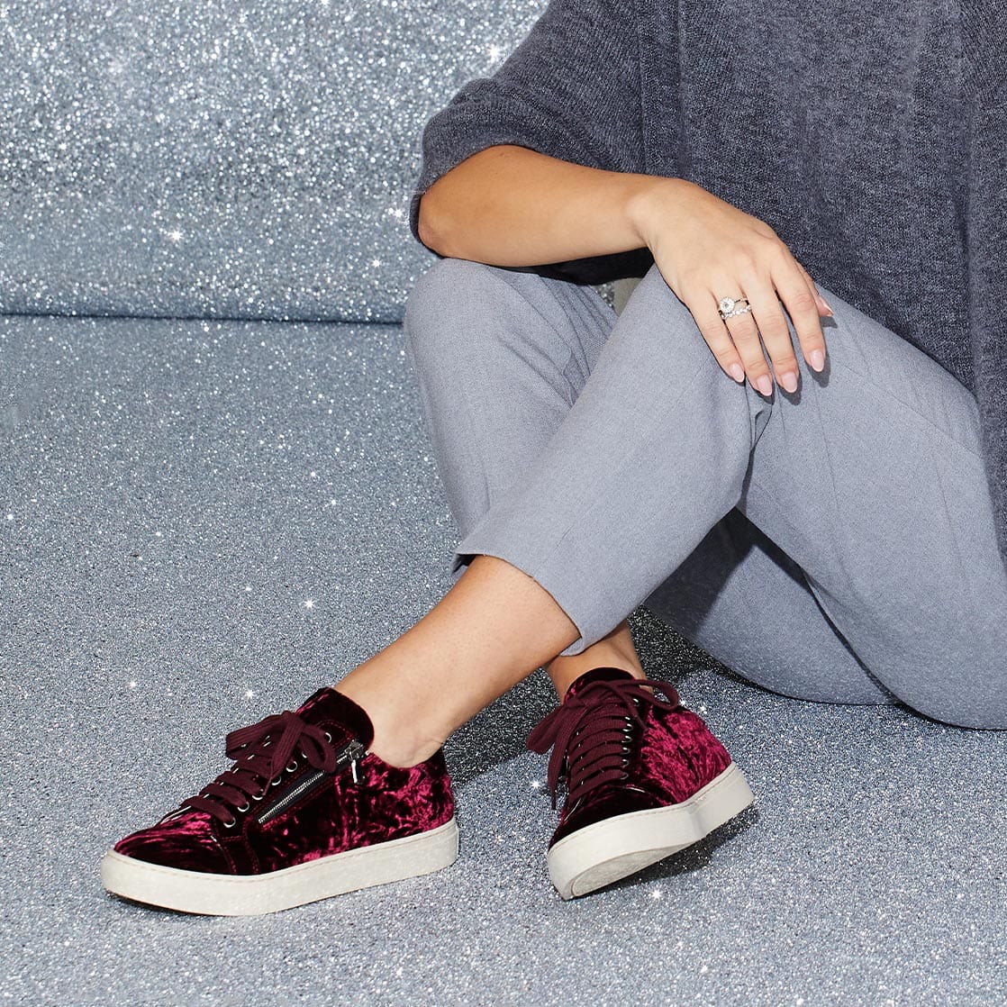 Shoes Sprint: Luxe Berry Velvet Sole Bliss USA