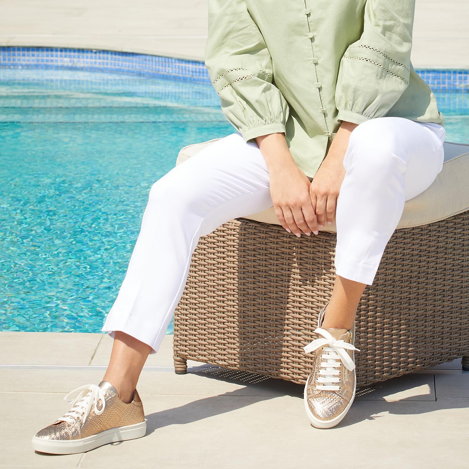 Shoes Sprint: Metallic Weave Leather Sole Bliss USA