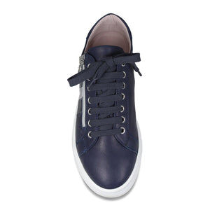 Shoes Sprint: Navy Leather & Silver Sole Bliss USA
