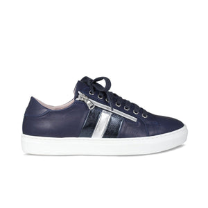Shoes Sprint: Navy Leather & Silver Sole Bliss USA