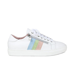 Shoes Sprint: White Leather & Multi Pastel Sole Bliss USA