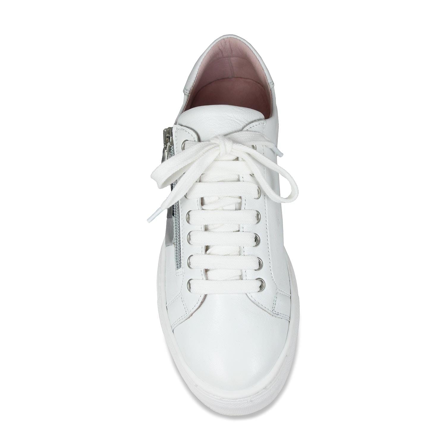 Shoes Sprint: White Leather & Metallic Sole Bliss USA