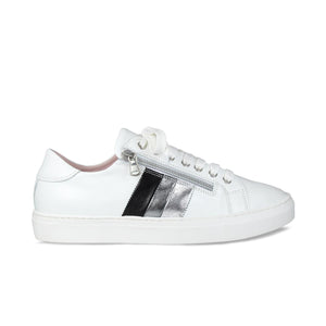 Shoes Sprint: White Leather & Metallic Sole Bliss USA