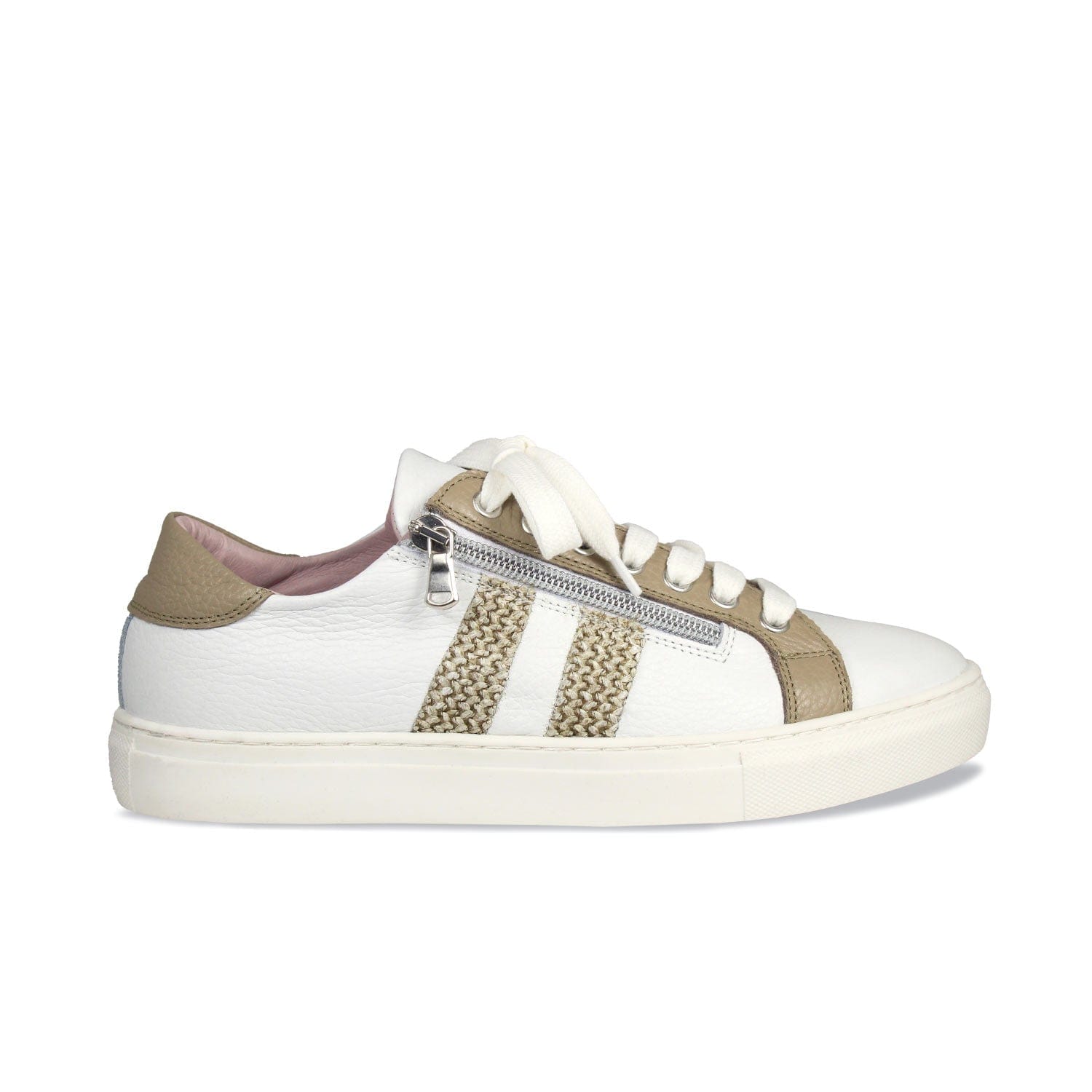 Shoes Sprint: White Leather & Raffia Sole Bliss USA