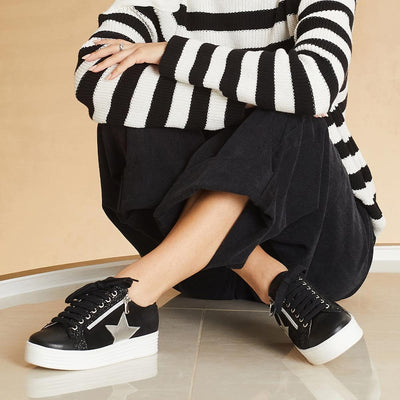 Shoes Star: Black Leather & Suede Sole Bliss USA