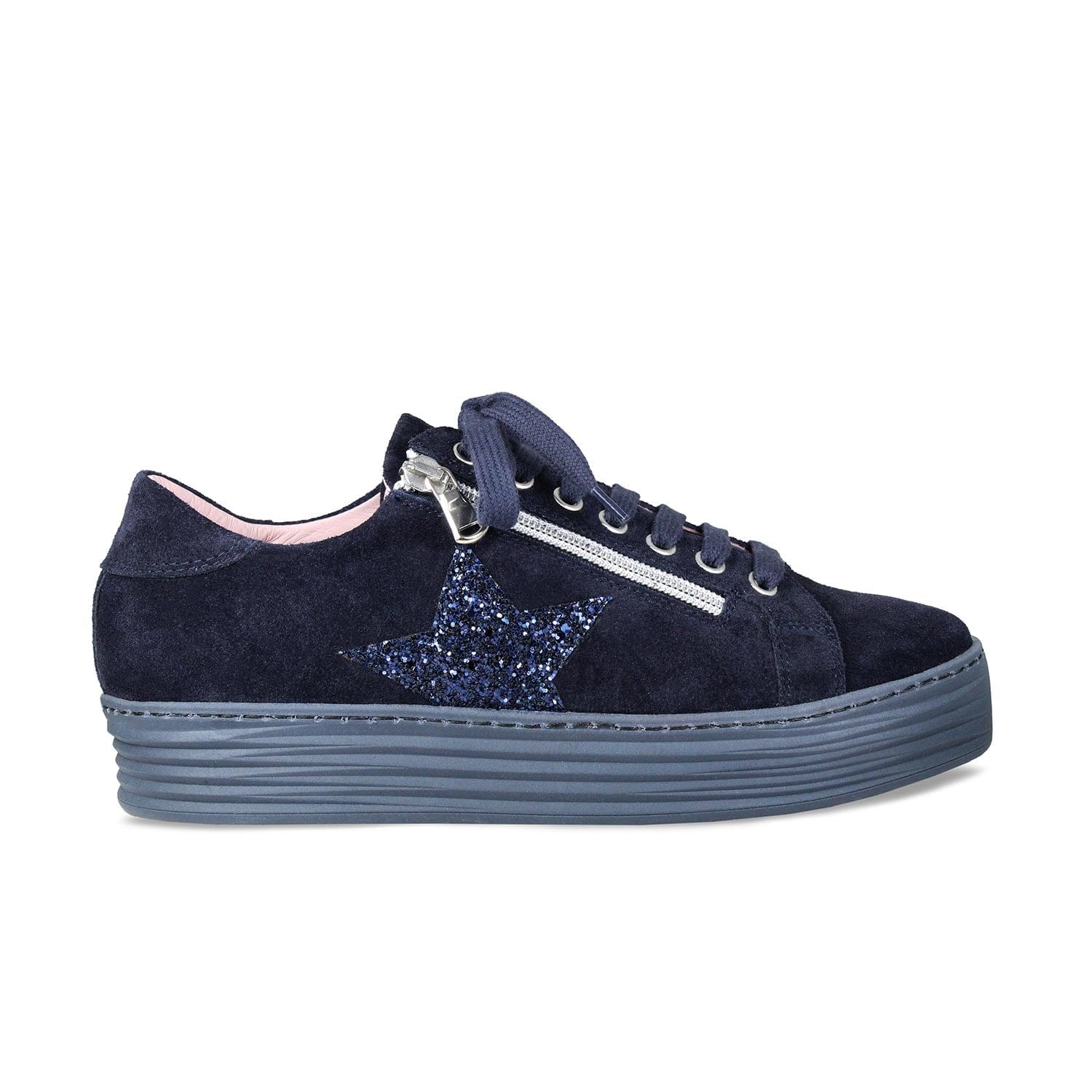 Shoes Star: Navy Suede & Glitter Sole Bliss USA
