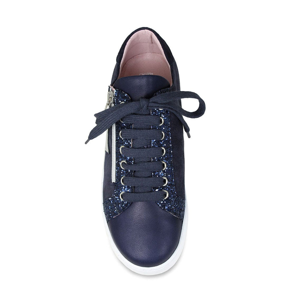 Star: Navy Leather & Suede - Wide Fit Sneaker for Bunions