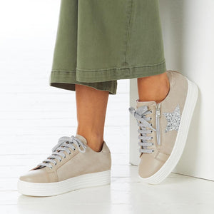 Shoes Star: Pale Taupe Leather & Suede Sole Bliss USA