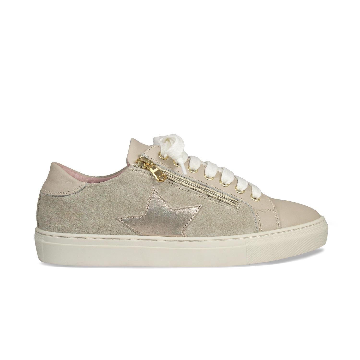 Shoes Starlight: Pale Taupe Leather & Suede Sole Bliss USA