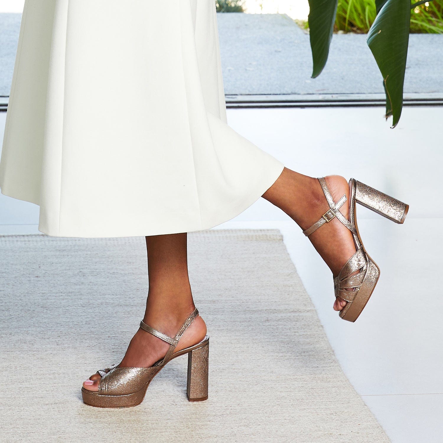 Shoes Stephanie: Metallic Taupe Sole Bliss USA