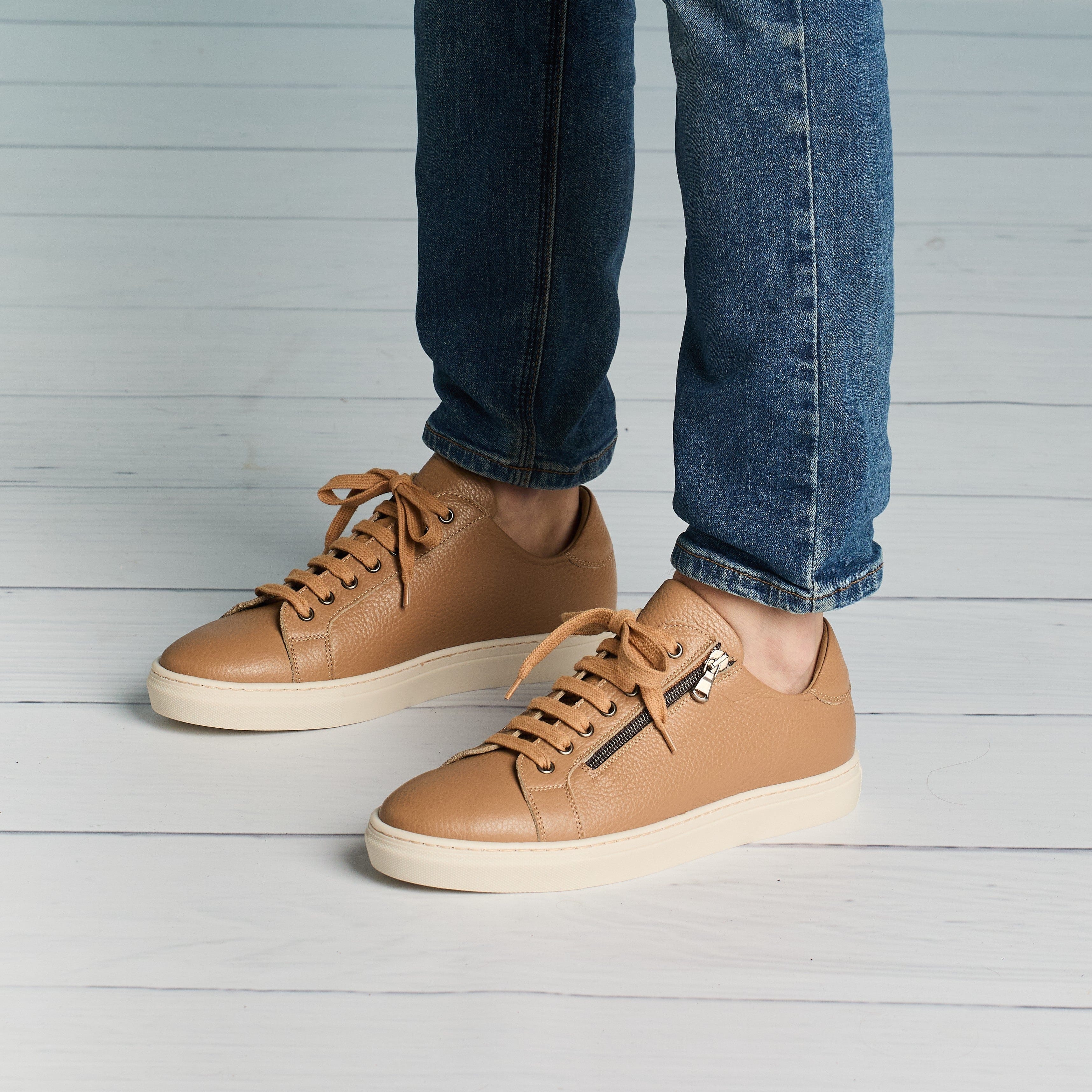 Shoes MEN'S Stride: Camel Leather Sole Bliss USA