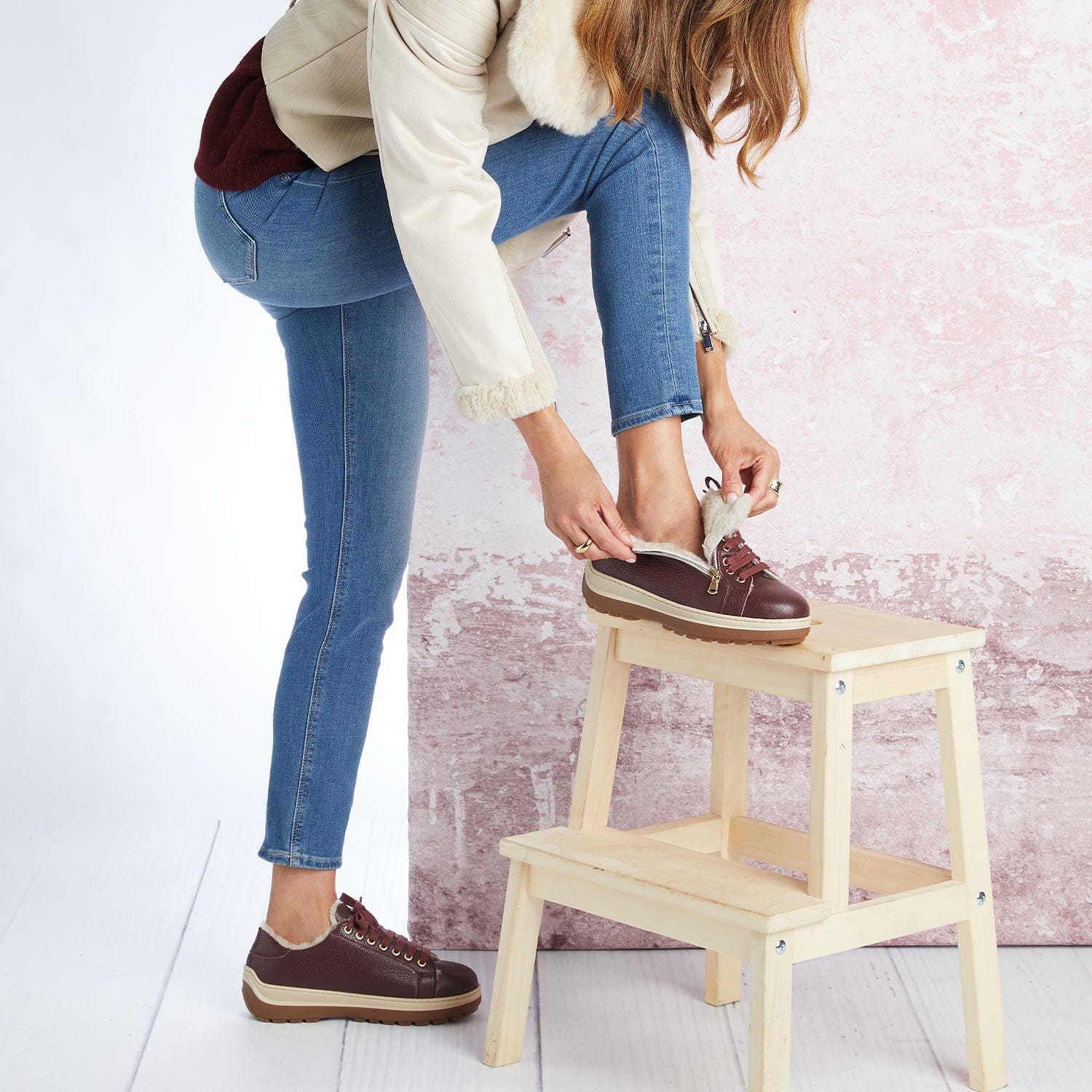 Shoes Summit: Plum Leather & Shearling Sole Bliss USA