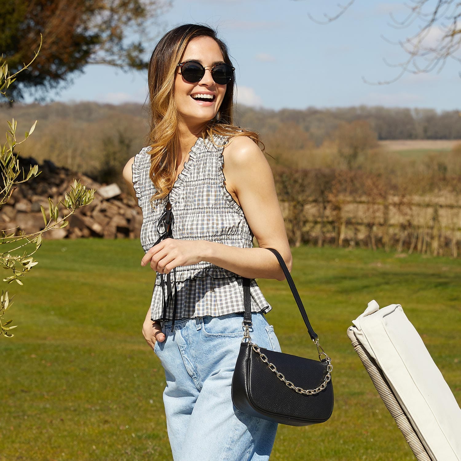 Bags Swing: Black Leather & Gold Sole Bliss USA