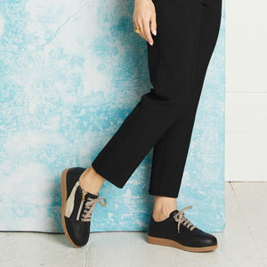 Shoes Swirl: Black Leather Sole Bliss USA