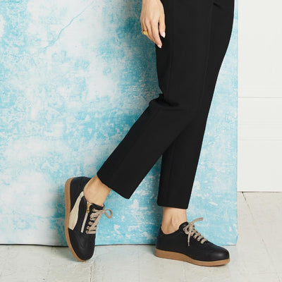 Shoes Swirl: Black Leather Sole Bliss USA