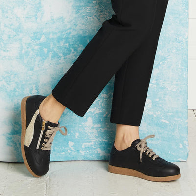 Shoes Swirl: Black Leather Sole Bliss USA