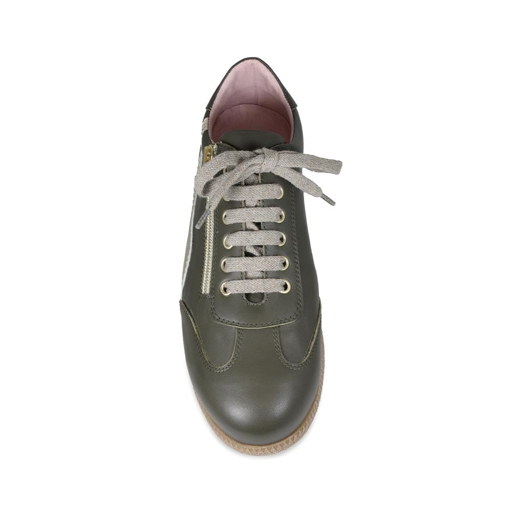 Shoes Swirl: Olive Leather Sole Bliss USA