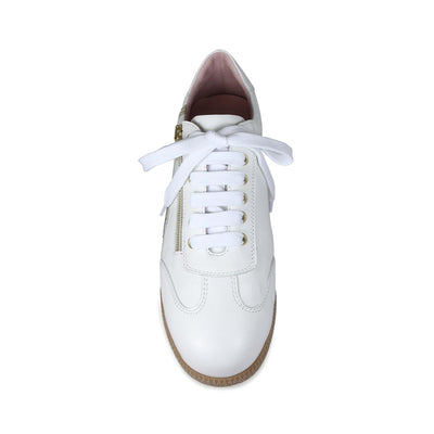 Shoes Swirl: White Leather & Gold Sole Bliss USA