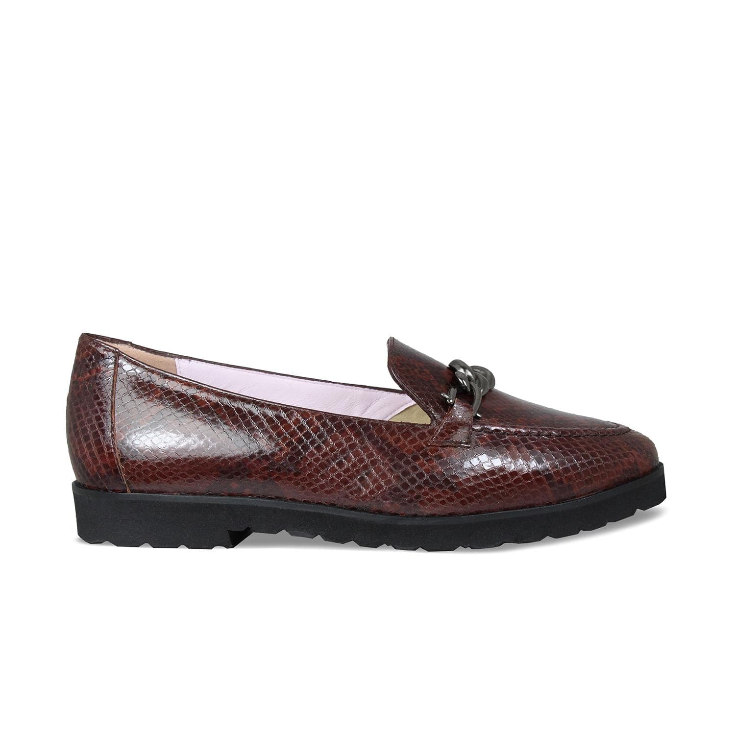 Shoes Tamara: Brown Snake Print Leather Sole Bliss USA
