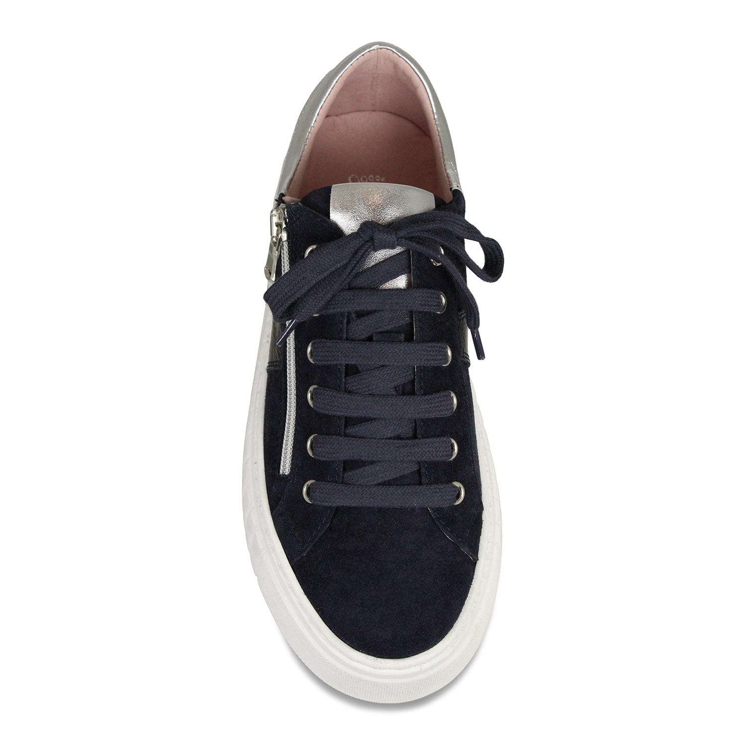 Shoes Tempo: Navy Suede, Patent & Silver Sole Bliss USA
