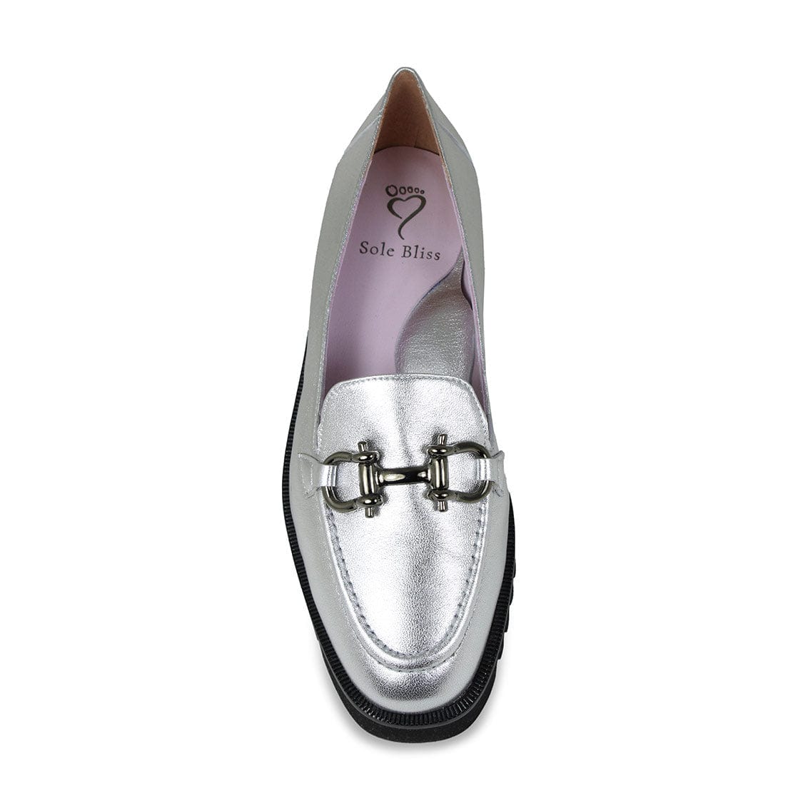 Terri: Silver Leather Shoes Sole Bliss