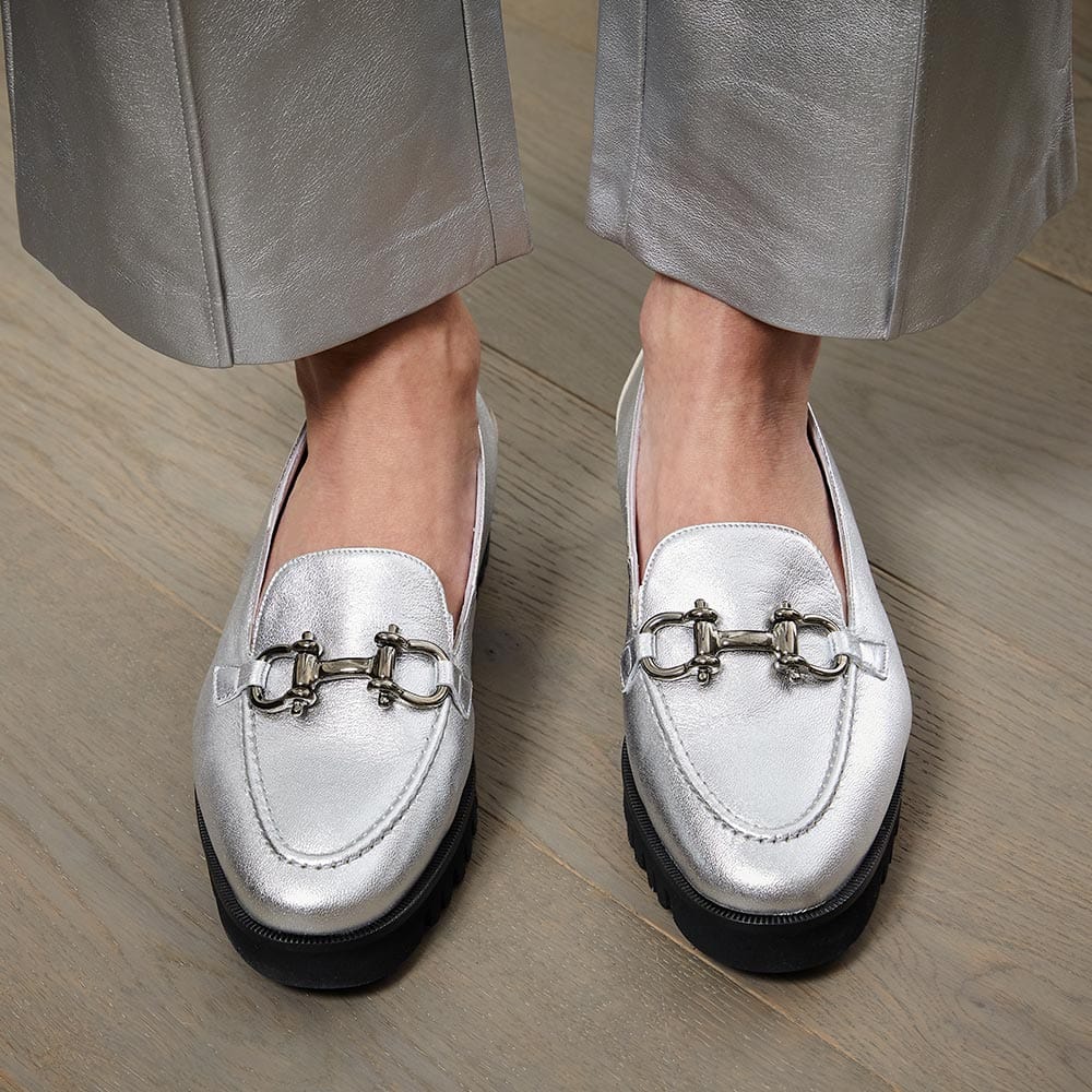 Shoes Terri: Silver Leather Sole Bliss USA