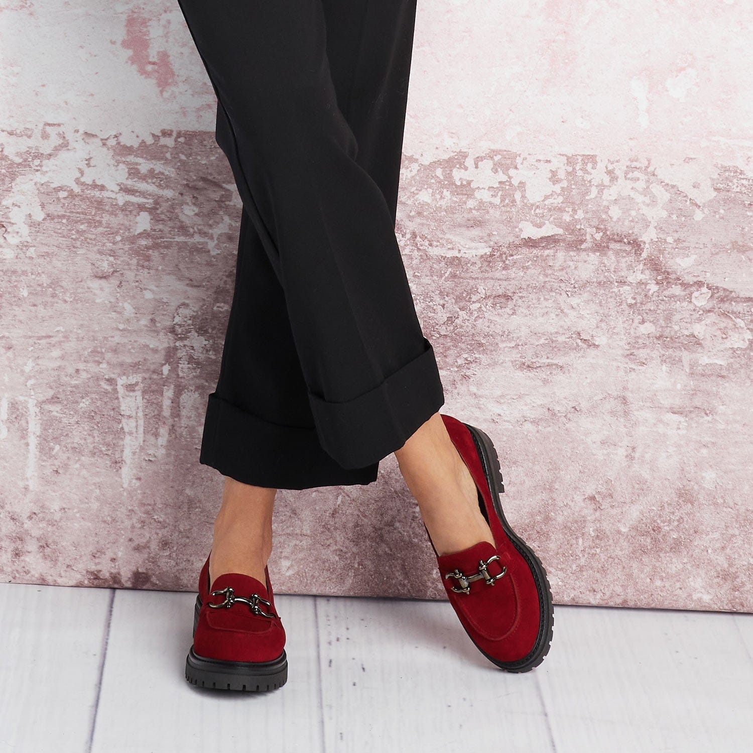 Shoes Tower: Cherry Suede Sole Bliss USA