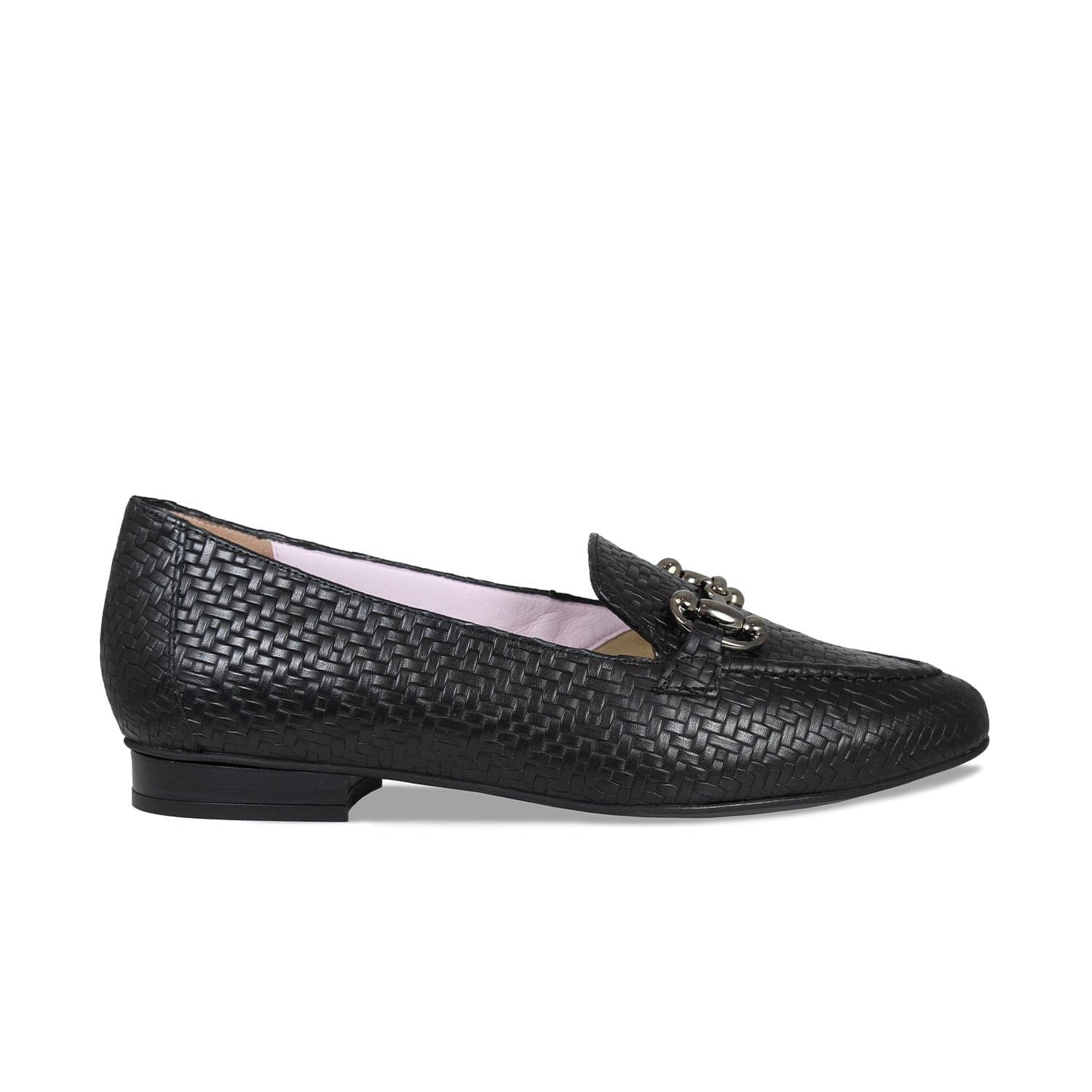 Shoes Trinity: Black Leather Weave Sole Bliss USA