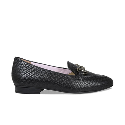 Shoes Trinity: Black Leather Weave Sole Bliss USA