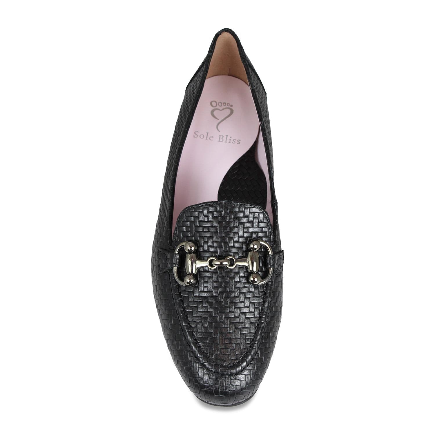 Shoes Trinity: Black Leather Weave Sole Bliss USA
