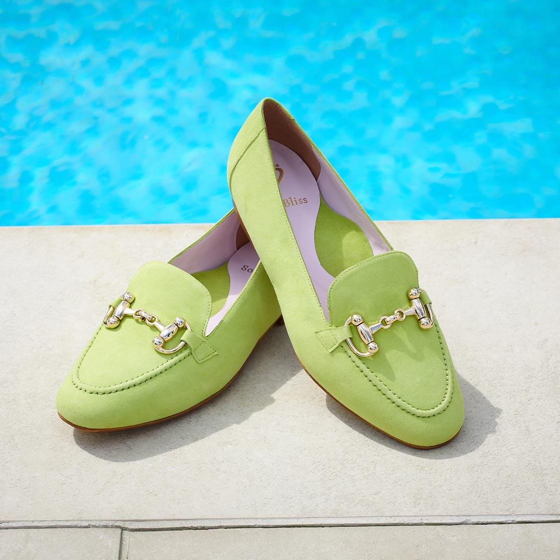 Shoes Trinity: Lime Suede Sole Bliss USA
