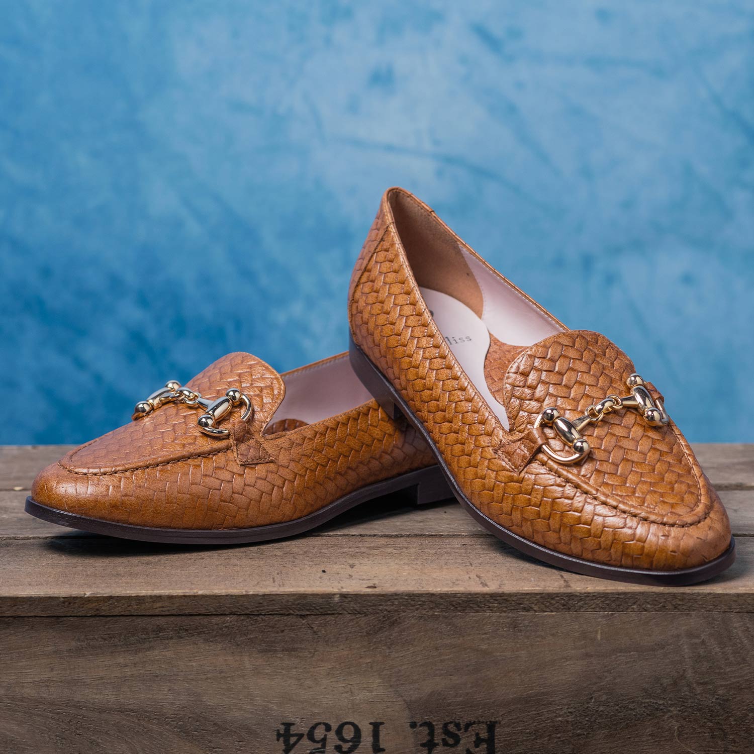Shoes Triumph: Tan Weave Leather Sole Bliss USA