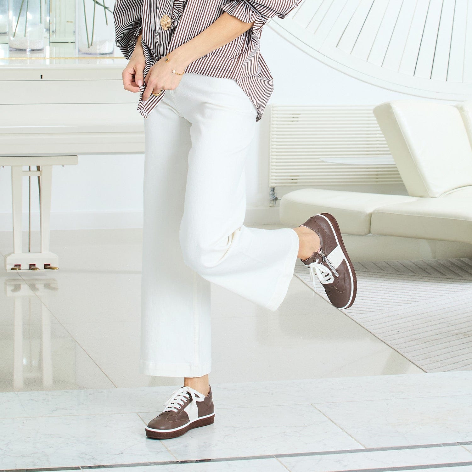 Shoes Uptown: Mocha Leather Sole Bliss USA