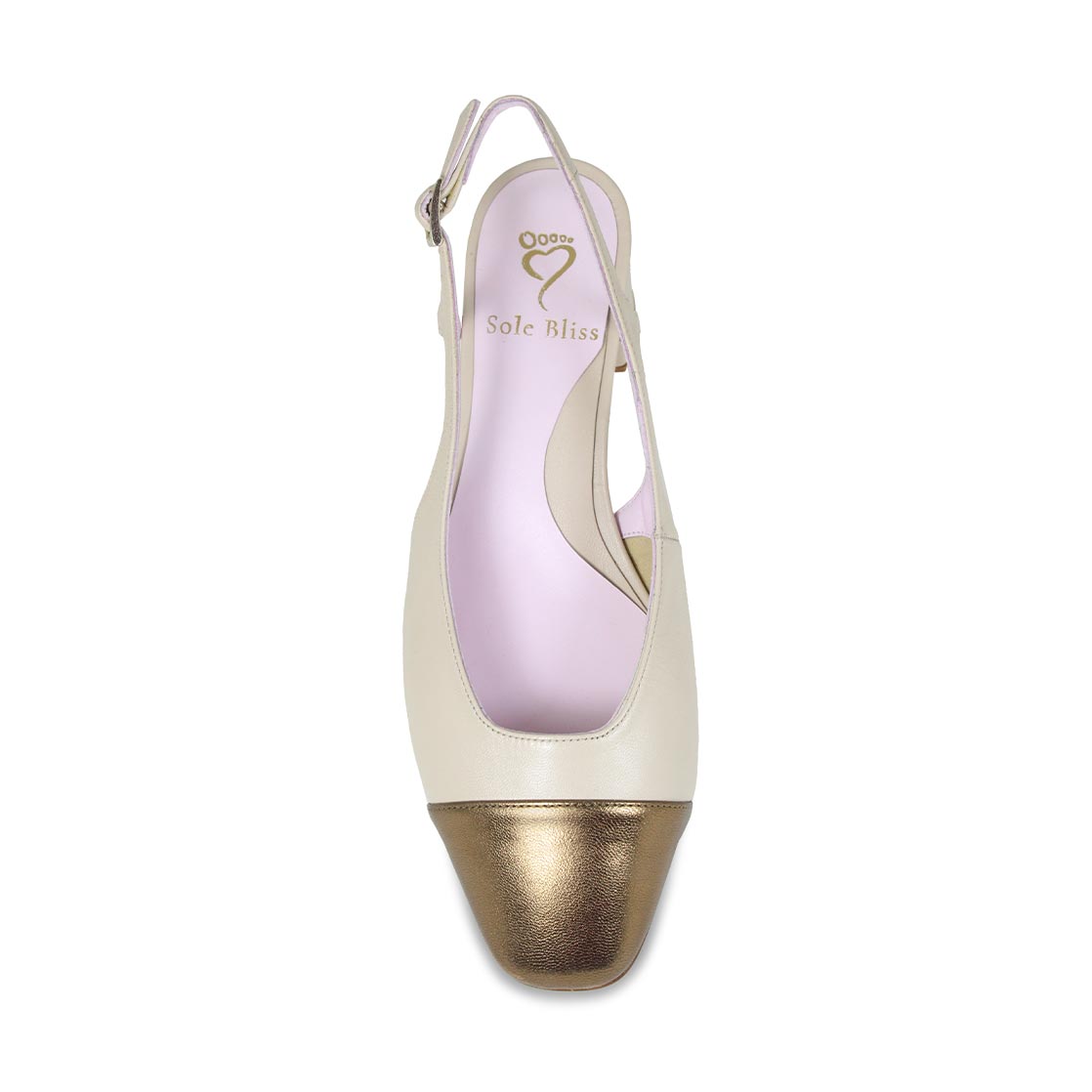 Shoes Venus: Cream & Bronze Leather Sole Bliss USA