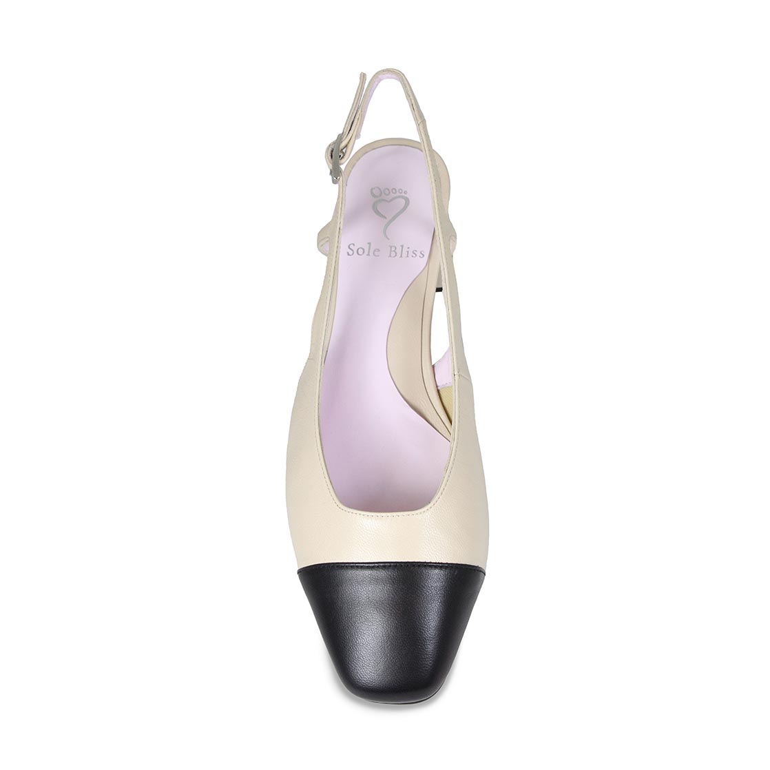 Shoes Venus: Cream & Black Leather Sole Bliss USA