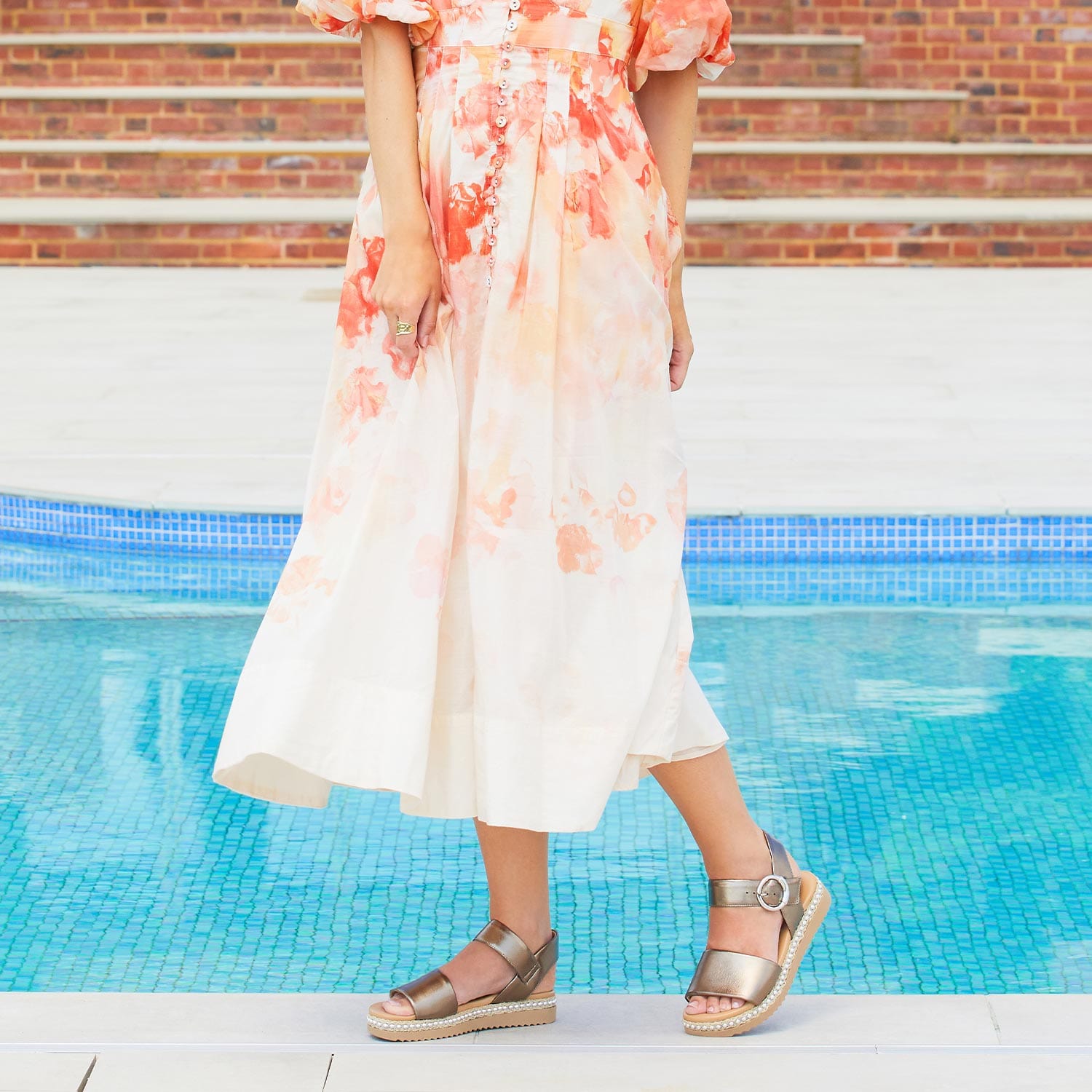 Shoes Walker: Bronze Leather Sole Bliss USA