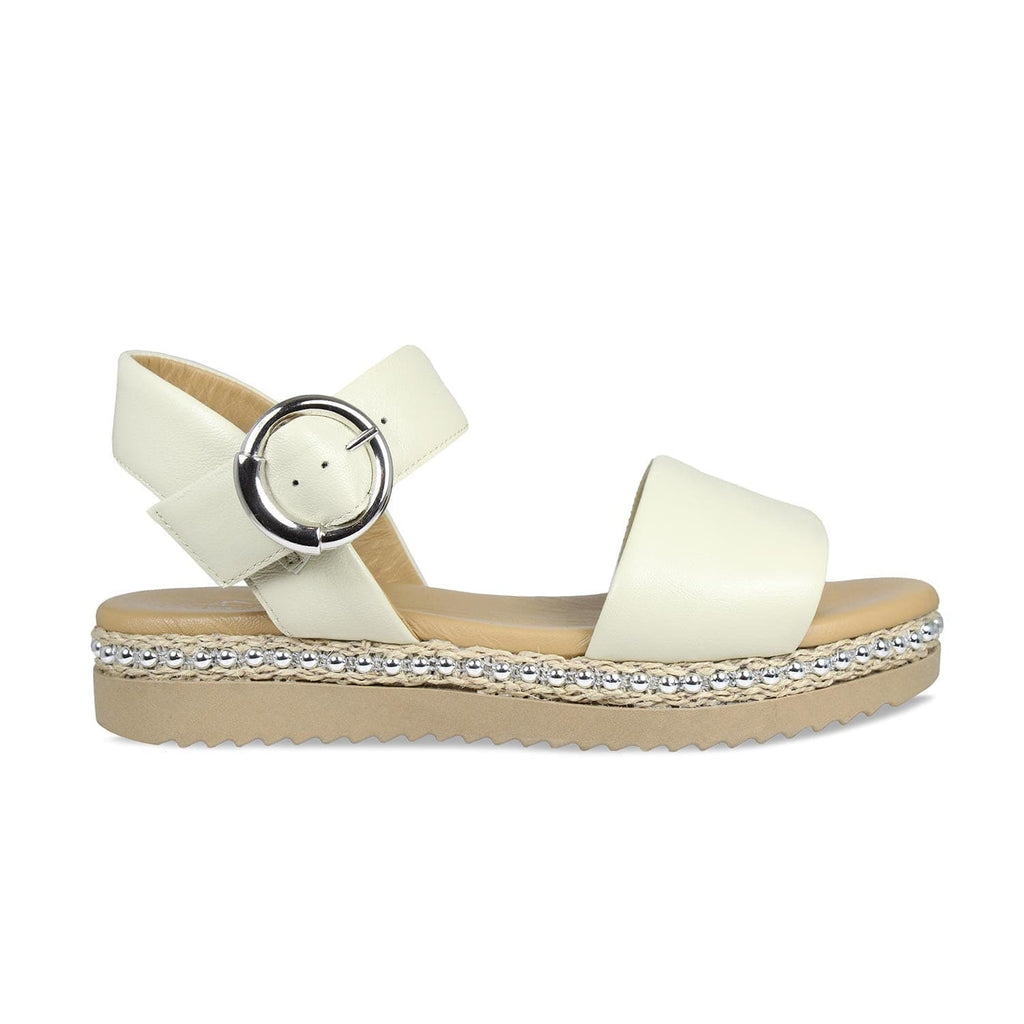 Walker: Cream Leather - Wide Sandals For Women | Sole Bliss – Sole