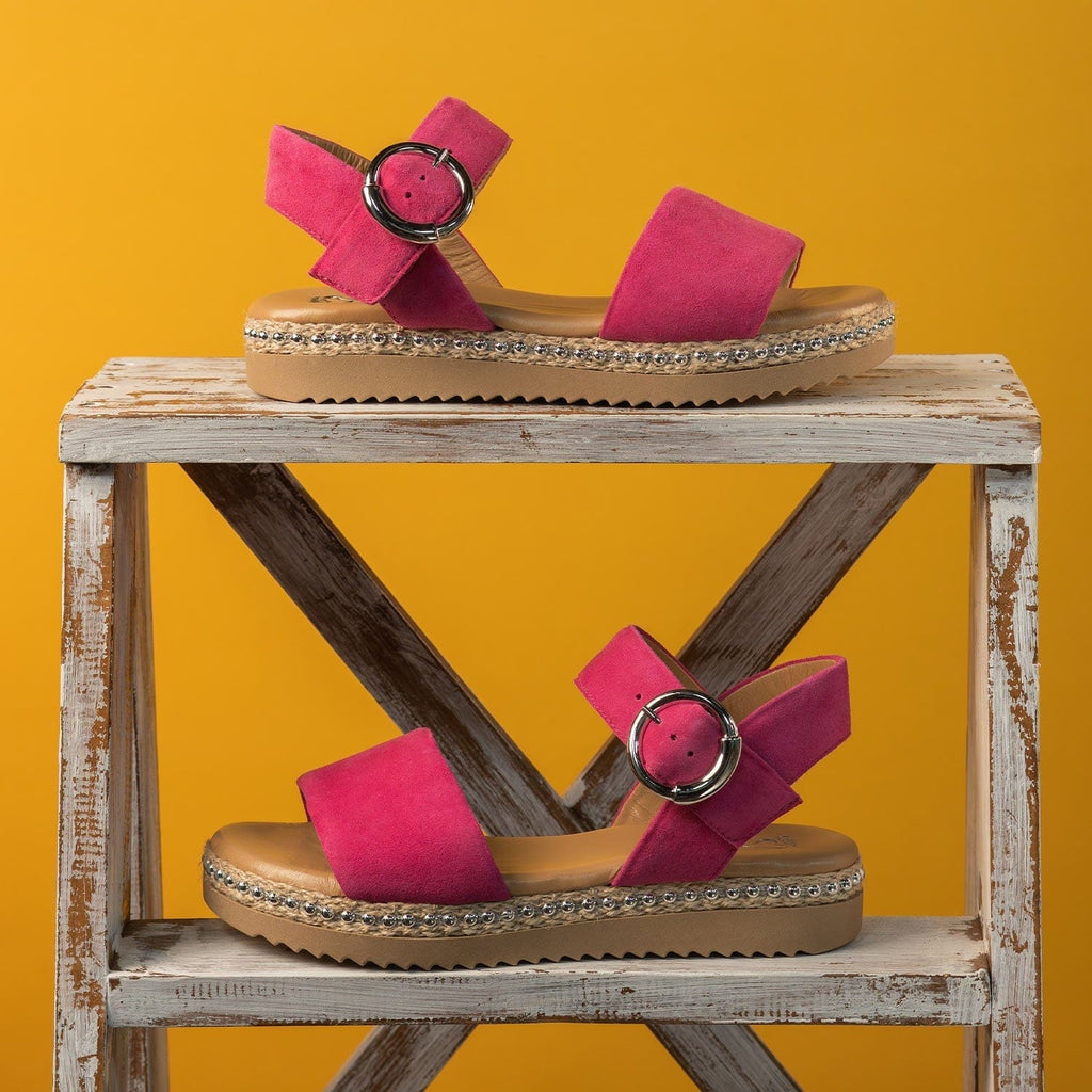 Walker: Fuchsia Suede - Supportive Sandals With Straps | Sole