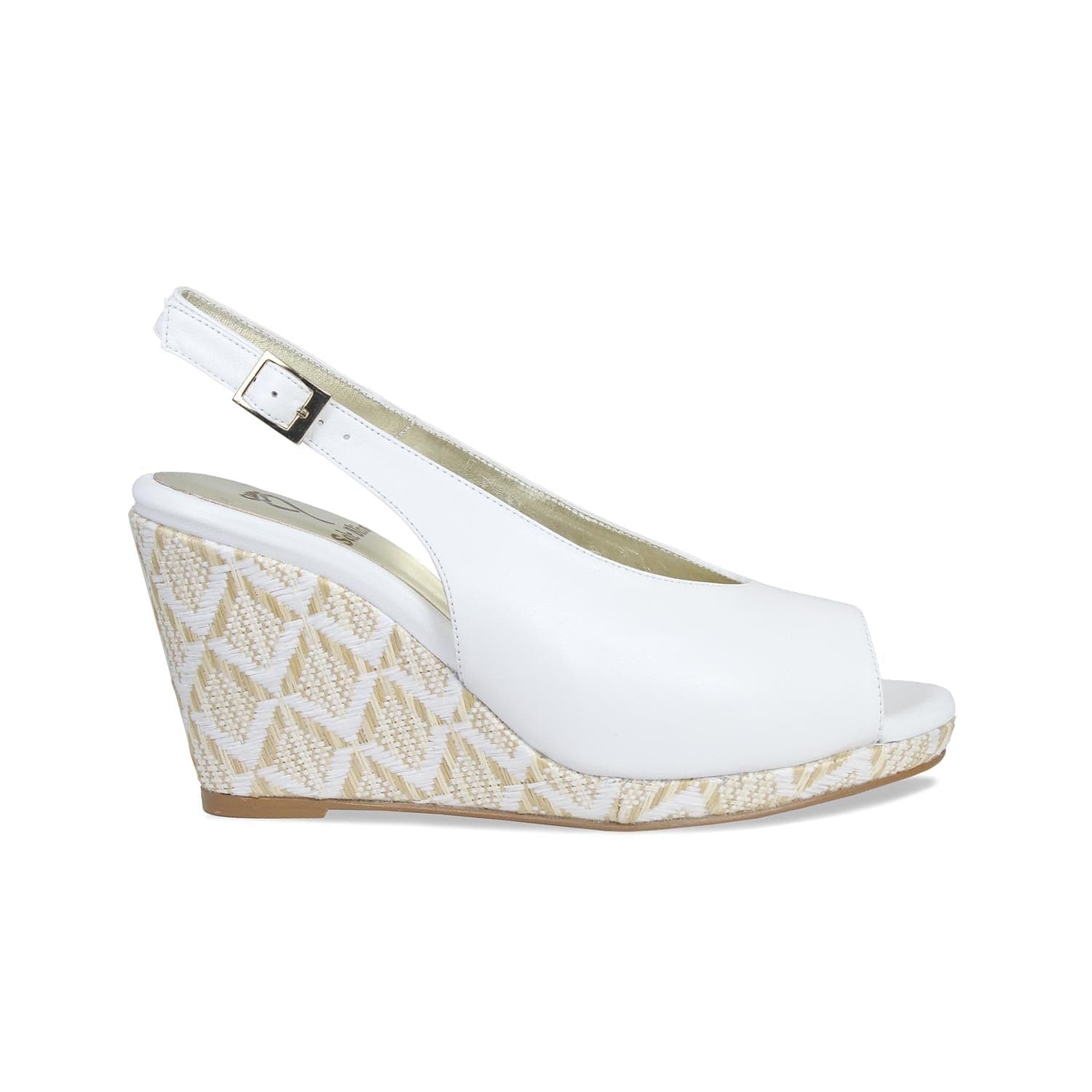 Shoes Winnie: White Leather & Raffia Sole Bliss USA
