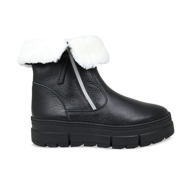 Boots Wonder: Black Leather & Shearling Sole Bliss USA