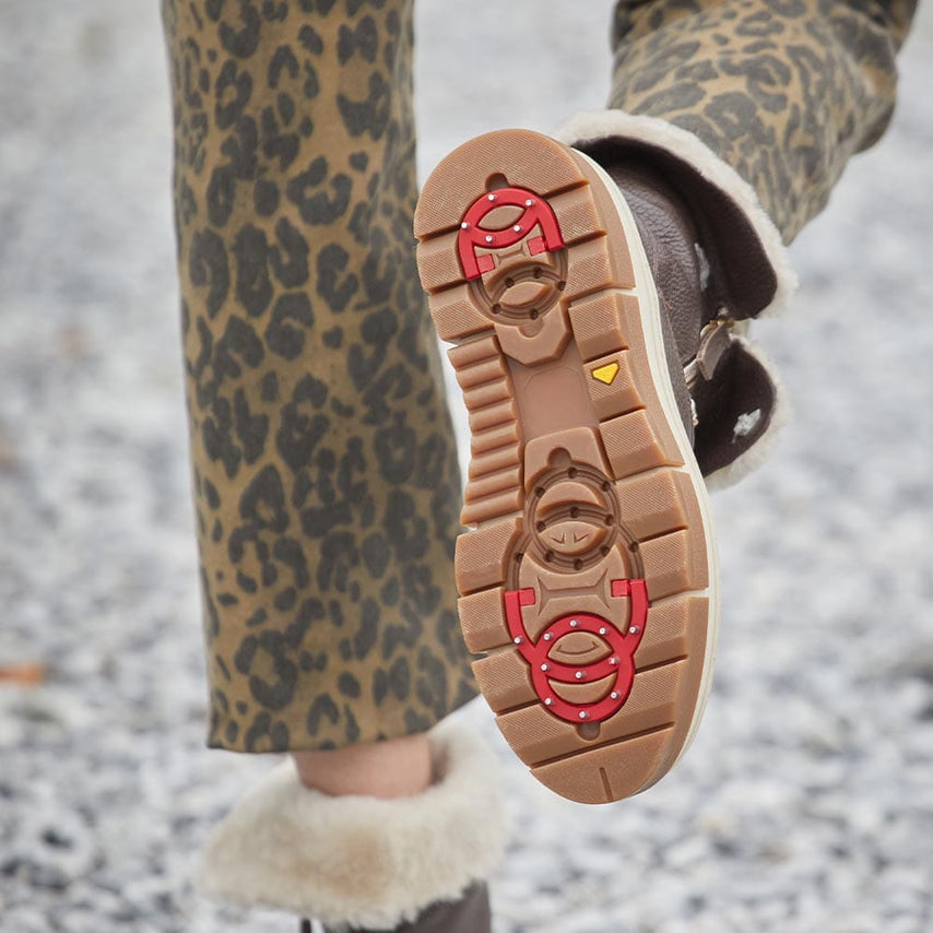 Wonder: Chocolate Brown Leather & Shearling Boots Sole Bliss
