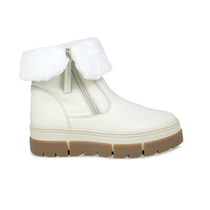 Boots Wonder: Cream Leather & Shearling Sole Bliss USA