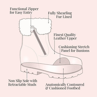 Boots Blizzard: Cream & Camel Leather & Shearling Sole Bliss USA