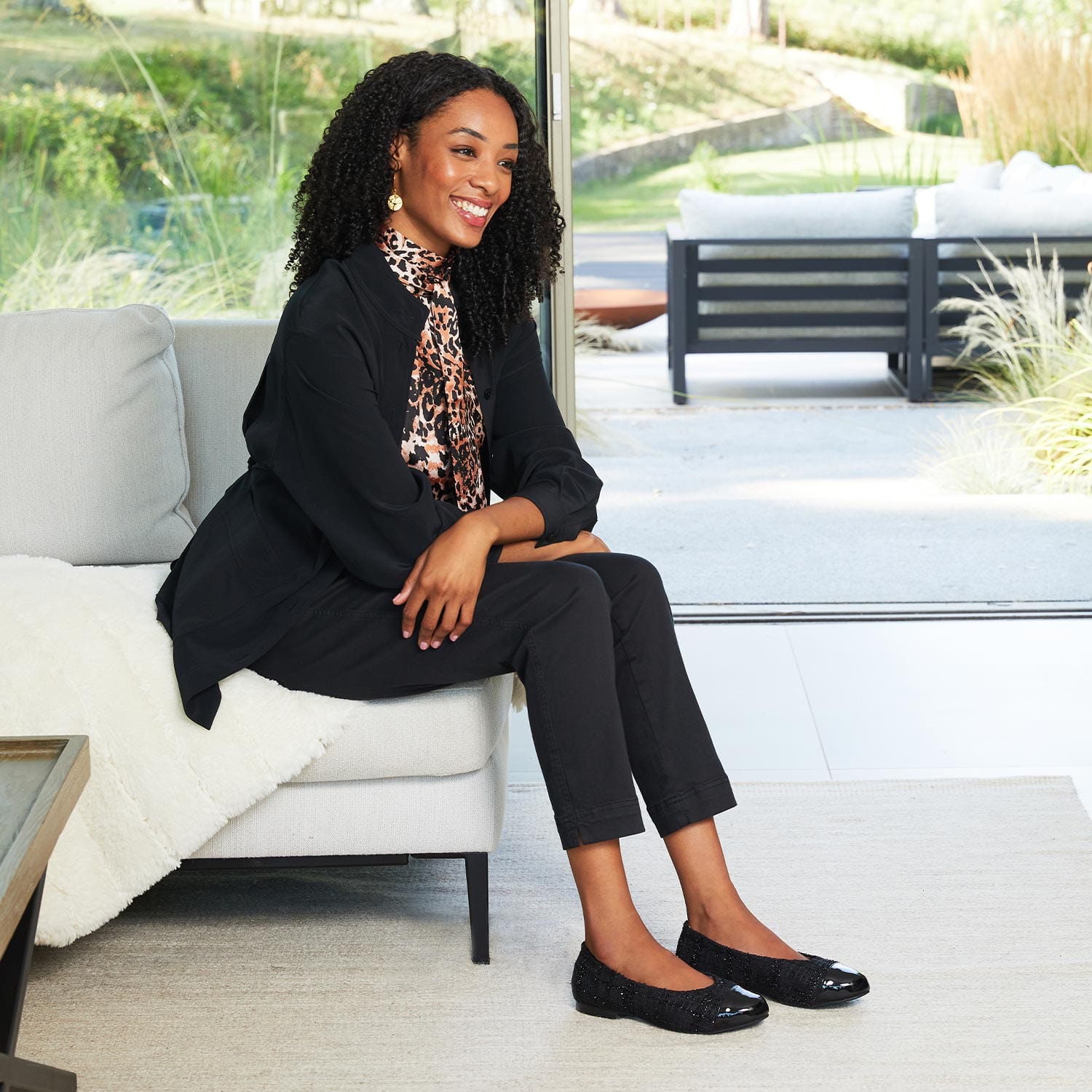 Shoes Luna: Black Tweed & Patent Sole Bliss USA