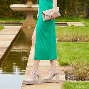 Shoes Rita: Pale Taupe Suede Sole Bliss USA