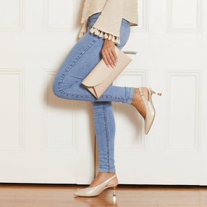 Shoes Audrey: Cream Leather Sole Bliss USA
