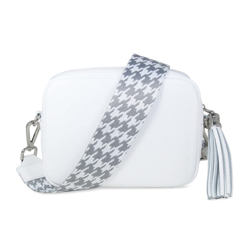 Bags Coco: White Leather & Silver Houndstooth Sole Bliss USA