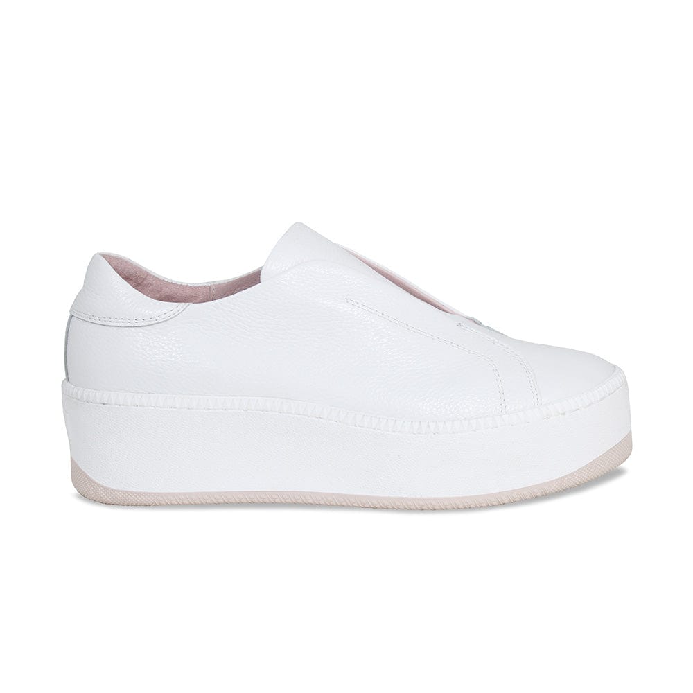 Drama White Leather Wide Fit Sneakers for Bunions Sole Bliss USA