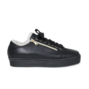 Shoes Halo: Black Leather & Shearling Sole Bliss USA