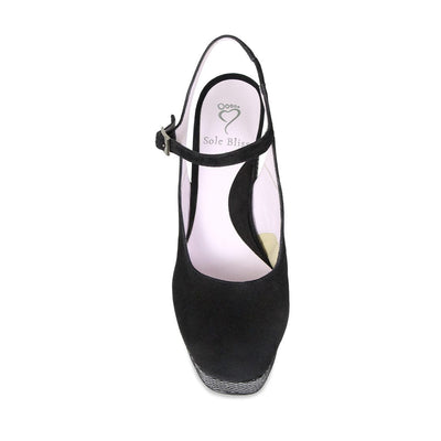 Shoes Rita: Black Suede & Snake Print Leather Sole Bliss USA